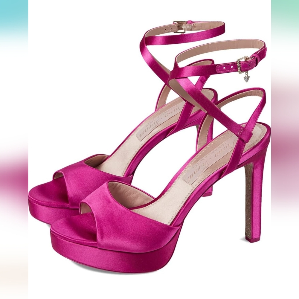 NWB Pnina Tornai for Naturalizer Ai‎ Ankle Strap Platform Sandal In Fab Rose 7.5